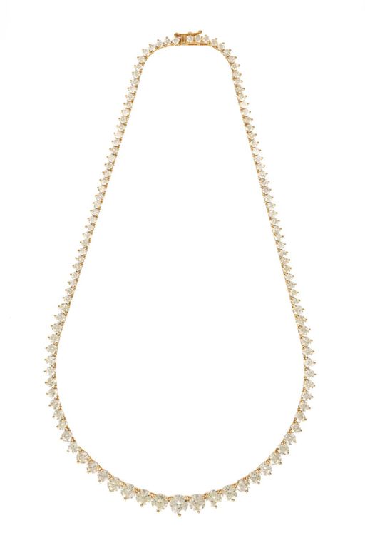 14k Yellow Gold Diamond Necklace