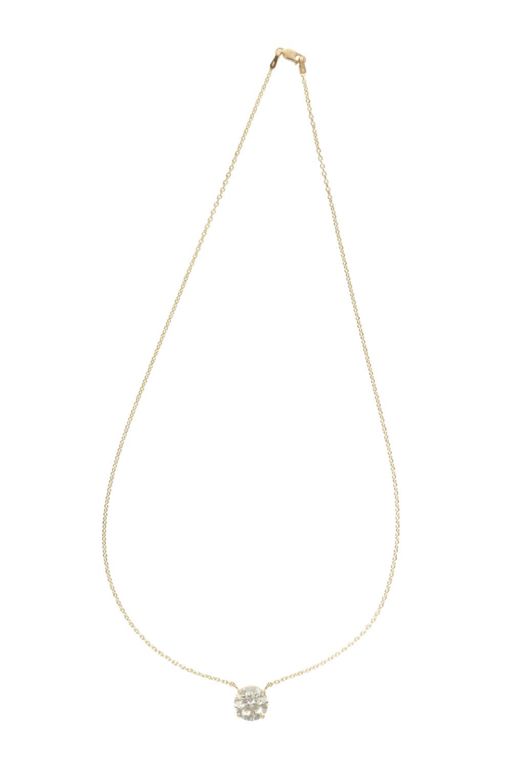 14k Yellow Gold Diamond Pendant Necklace