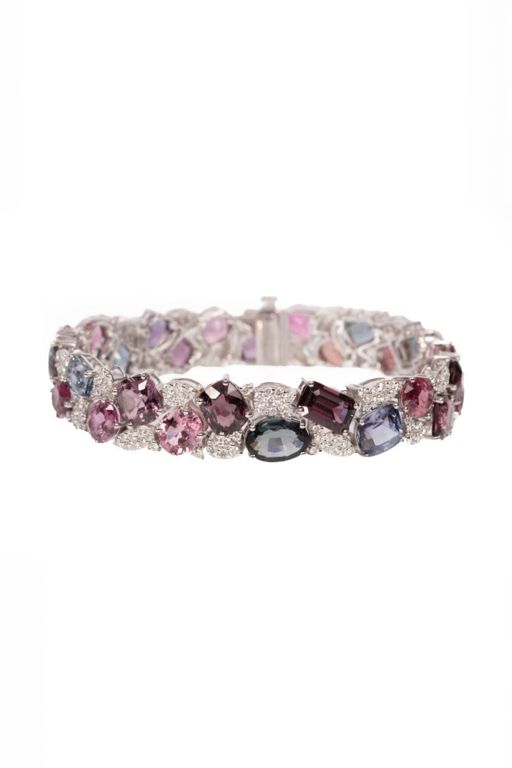 Platinum Sapphire and Diamond Bracelet