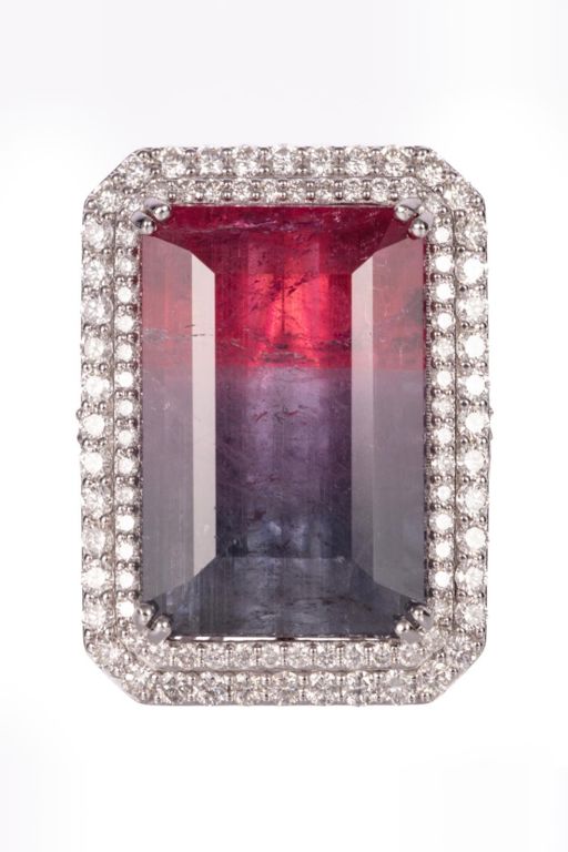 Platinum Tourmaline and Diamond Ring