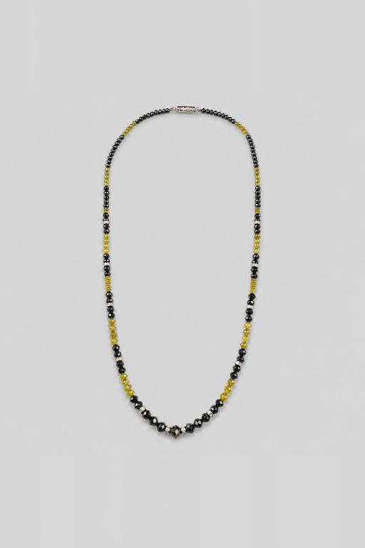 18k White Gold Diamond Bead Necklace