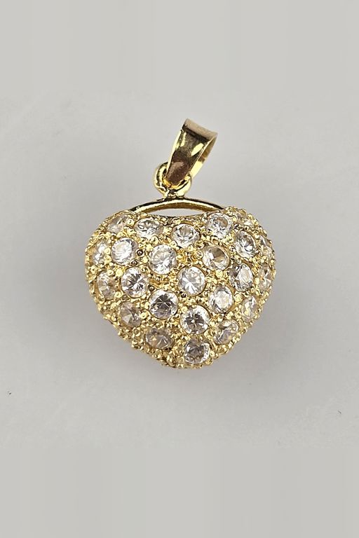 18k Yellow Gold Diamond Heart Pendant