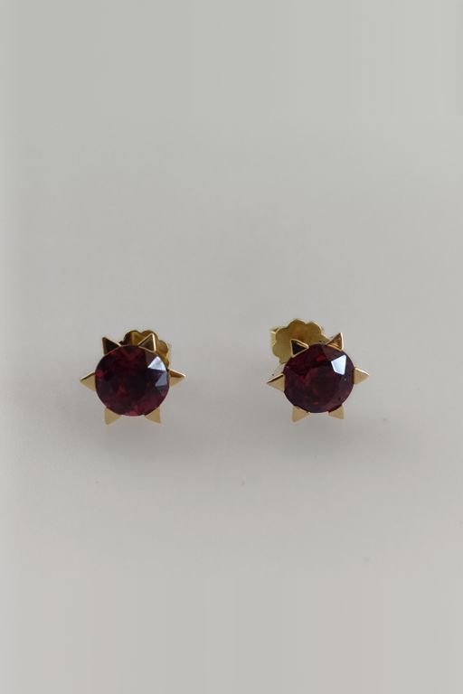 18k Yellow Gold Tourmaline Star Stud Earrings