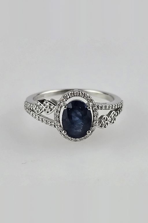 Platinum Sapphire and Diamond Ring