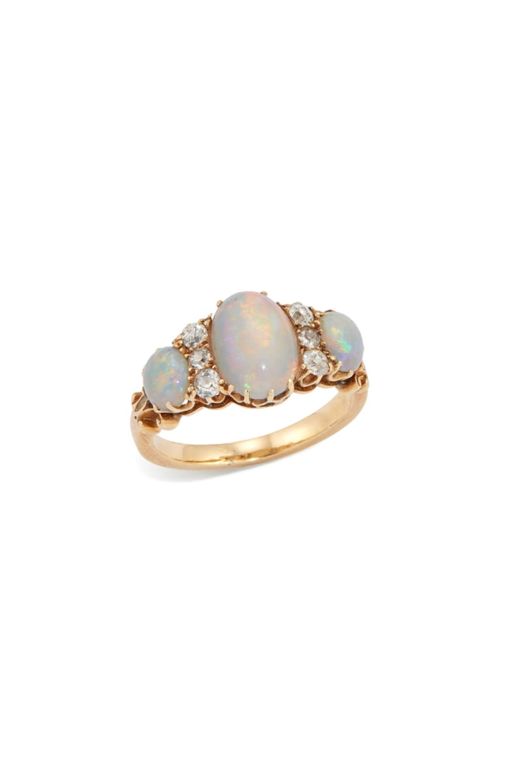 15k Gold Opal and Diamond Ring