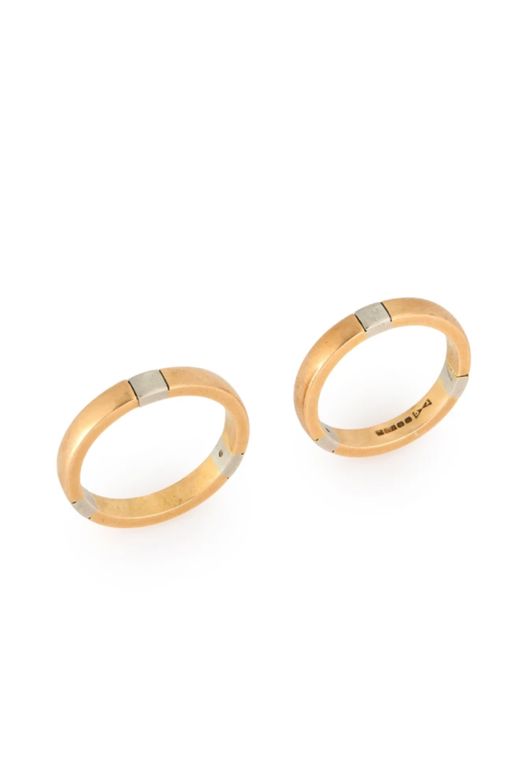 Two 18k Gold and Platinum Rings