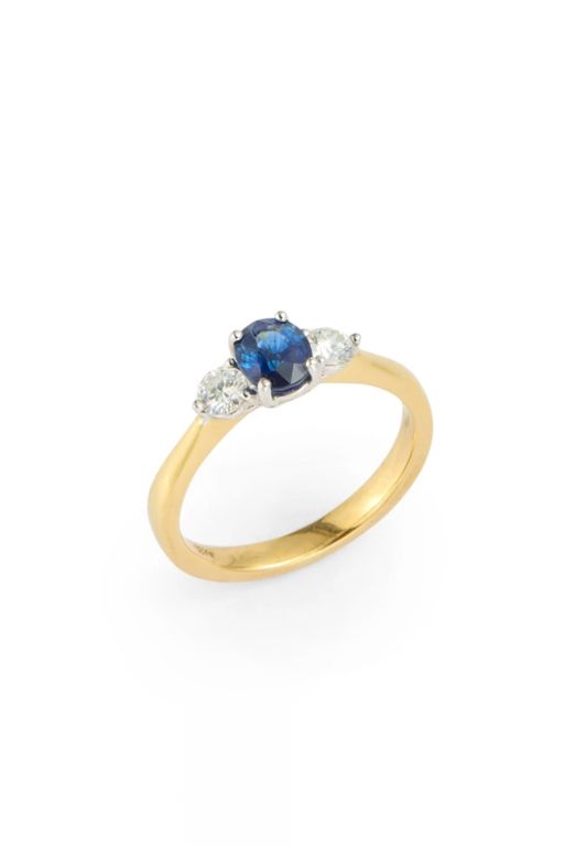 18k Gold Sapphire and Diamond Ring