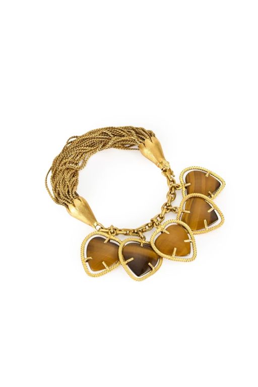 18k Gold Tiger Eye Bracelet