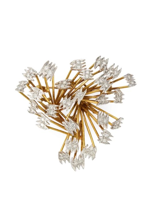 18k Gold Diamond Brooch