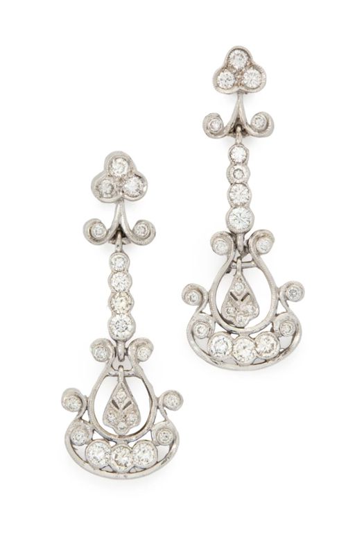 Pair of 18k Gold Diamond Earrings