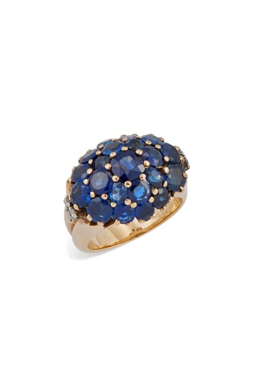 9k Gold Sapphire and Diamond Ring
