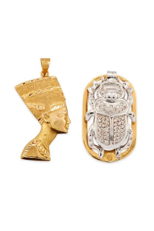 Two Gold Diamond Pendants