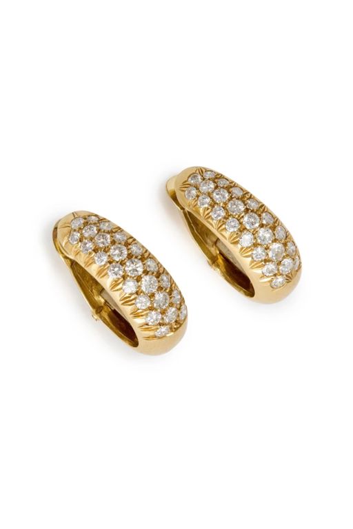 Pair of 18k Gold Diamond Earrings