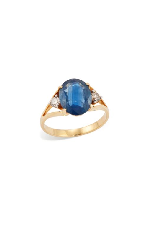 18k Gold Sapphire and Diamond Ring