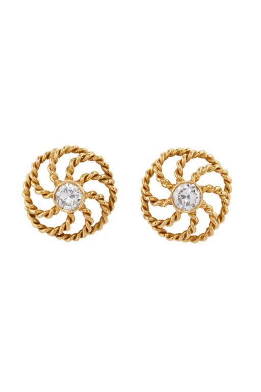 Pair of 18k Gold Diamond Earrings
