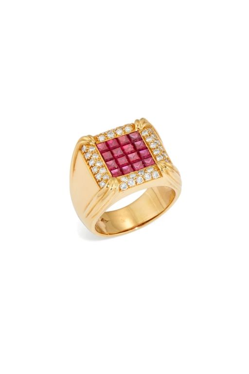 18k Gold Ruby and Diamond Ring