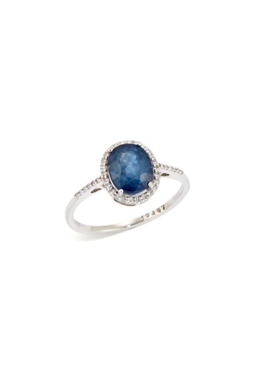 Platinum Sapphire and Diamond Ring