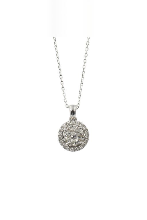 18k Gold Diamond Pendant Necklace