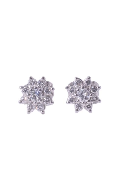 Pair of 18k White Gold Diamond Earrings