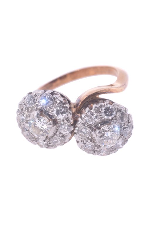 18k Gold and Platinum Diamond Ring