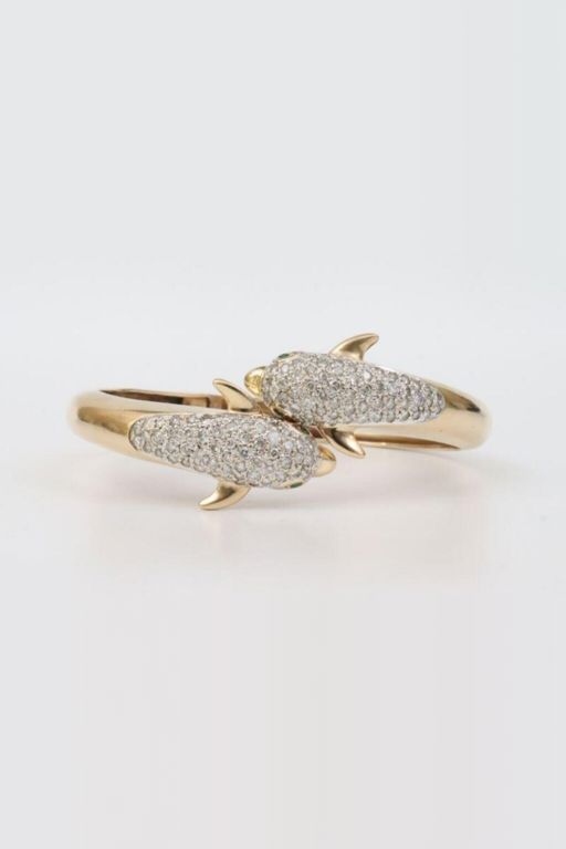 14k Gold Diamond and Emerald Bracelet