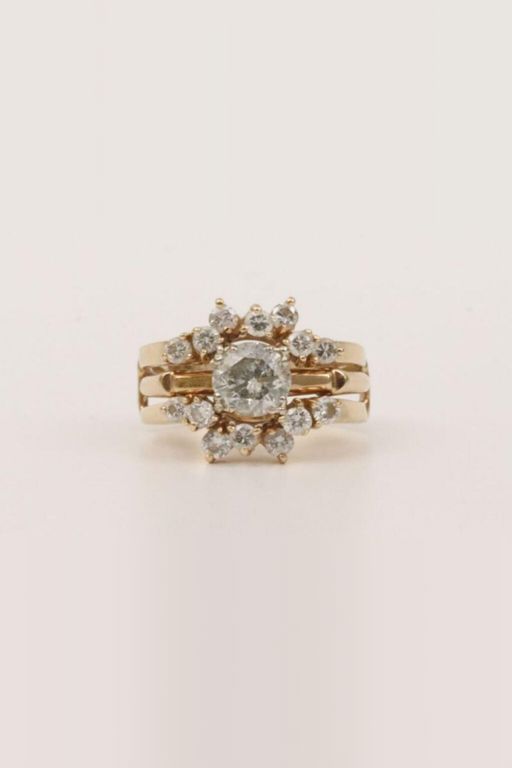 Two 14k Gold Diamond Rings