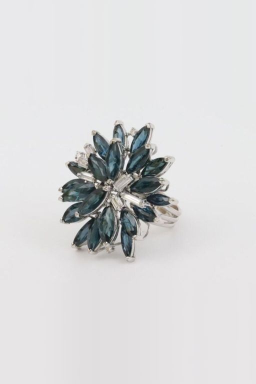 14k Gold Sapphire and Diamond Ring