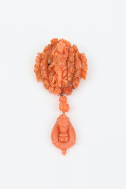 14k Gold Coral Brooch/Pendant