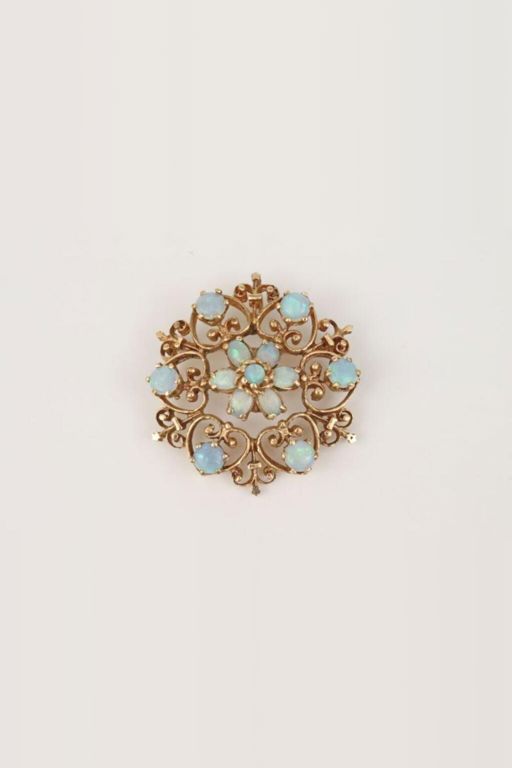 14k Gold Opal Brooch