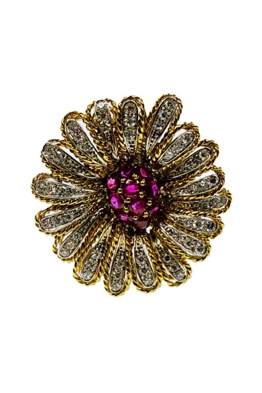18k Gold Ruby and Diamond Ring