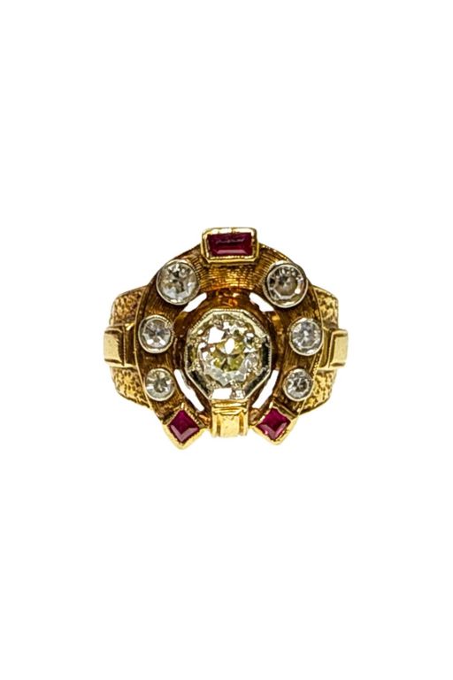 14k Gold Ruby and Diamond Ring