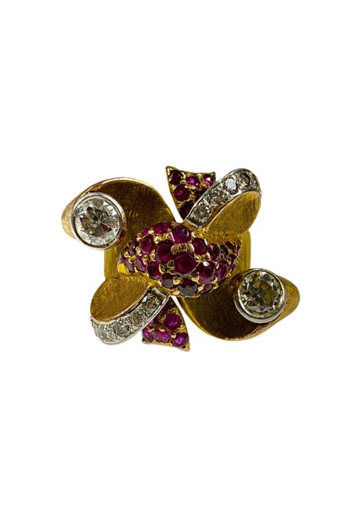 14k Gold Ruby and Diamond Ring