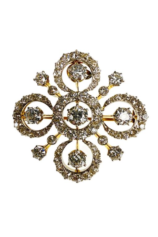 14k Gold Diamond Brooch