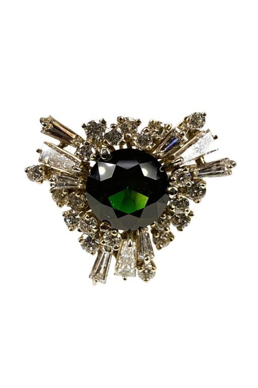 14k Gold Tourmaline and Diamond Ring