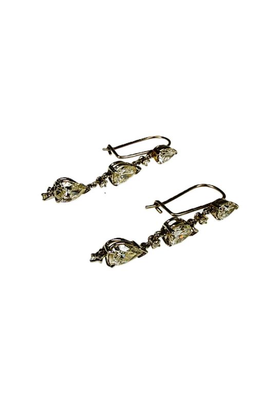 Pair of 14k Gold Diamond Earrings