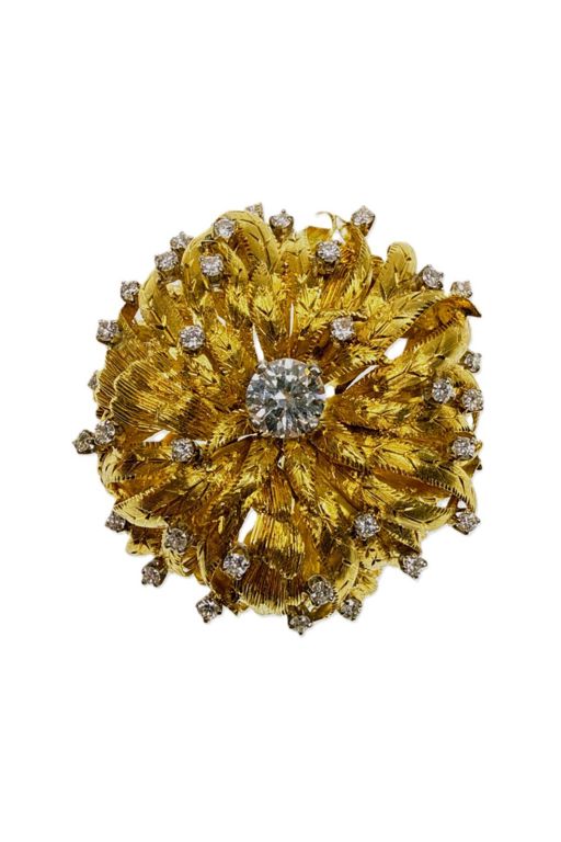 Gold Diamond Brooch