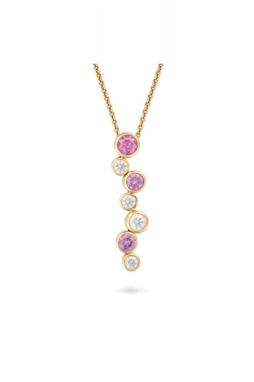 18k Gold Sapphire and Diamond Pendant Necklace