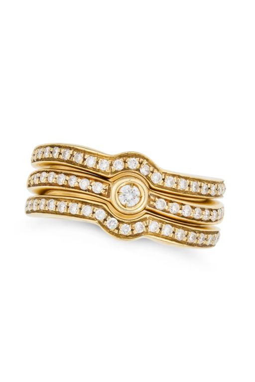 Three 18k Gold Diamond Rings