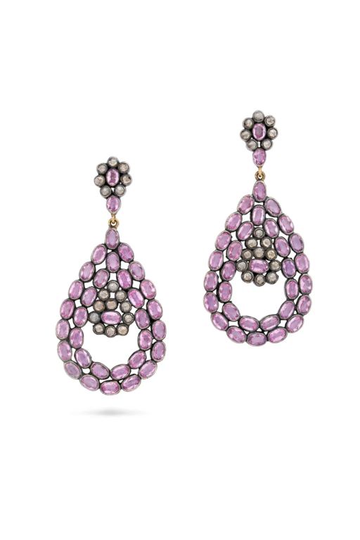 Pair of Sapphire and Diamond Earrings