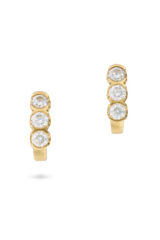 Pair of 18k Gold Diamond Earrings