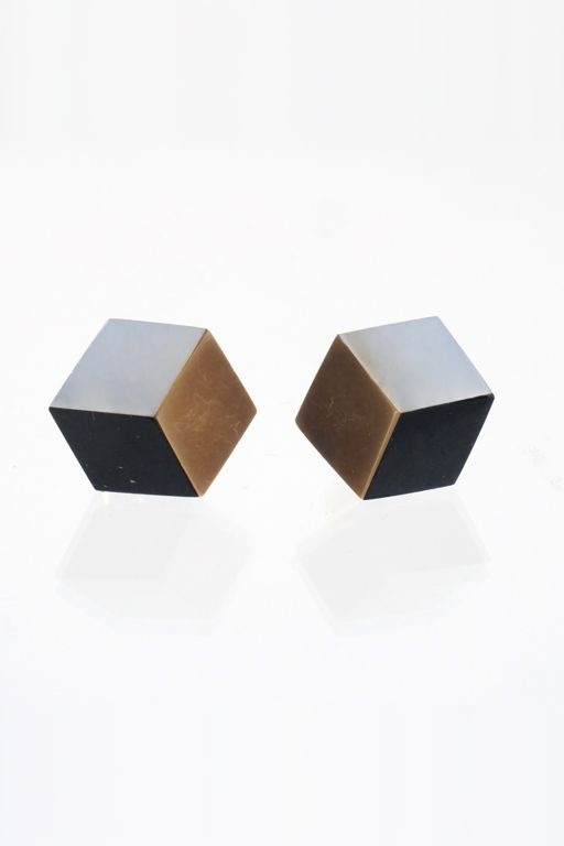 Pair of 18k Gold Onyx Earrings