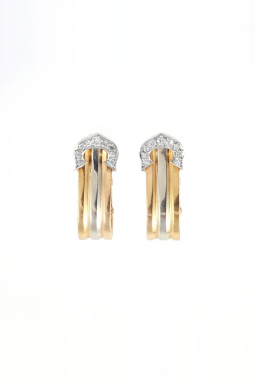 Pair of 18k Gold Diamond Earrings