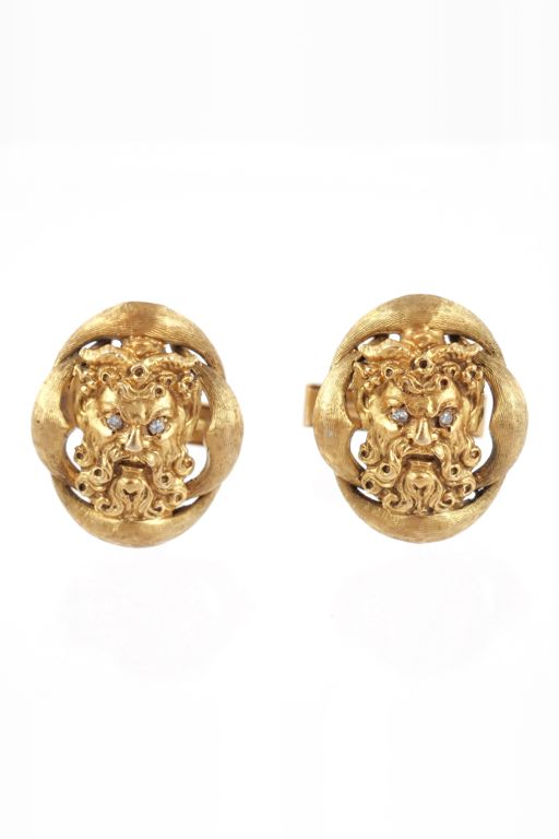 Pair of 14k Gold Diamond Cufflinks
