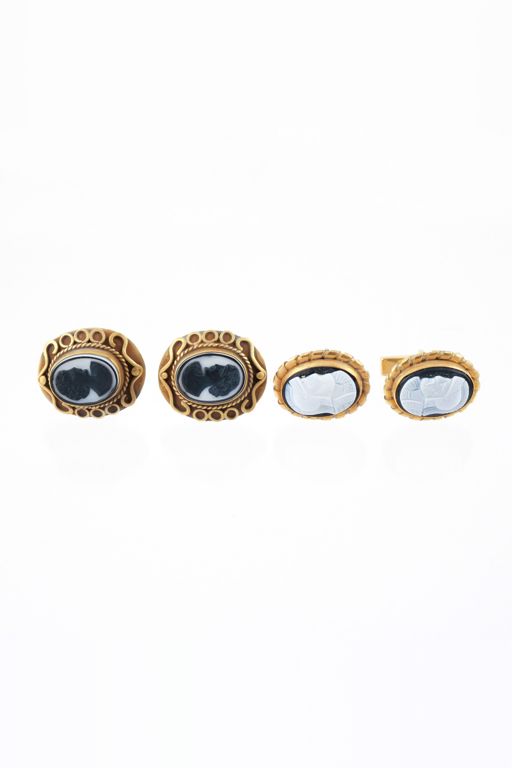 Two Pairs of 14k Gold Cufflinks