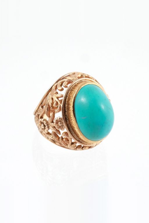 14k Gold Turquoise Ring