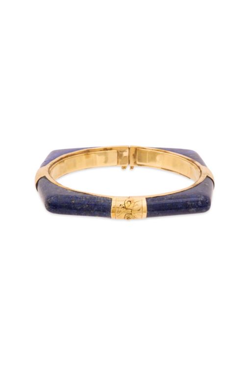14k Gold Lapis Lazuli Bangle