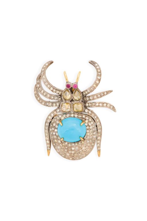Gold and Silver Multi-Gem Brooch / Pendant