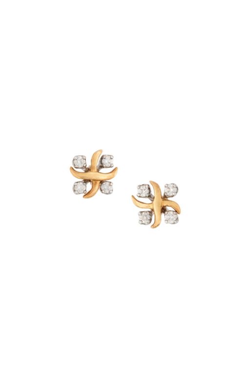 18k Gold, Platinum Diamond Earrings