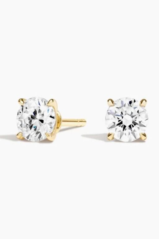 Pair of 14k Gold Diamond Earrings