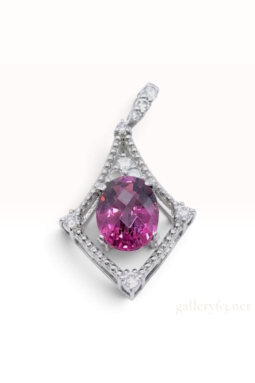 Platinum Tourmaline and Diamond Pendant